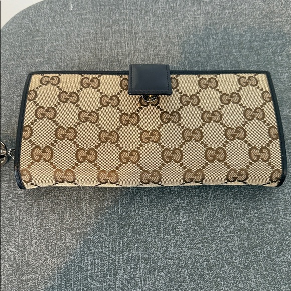 Gucci Beige and Brown Monogram Wallet GG canvas , Leather, New - Picture 5 of 7